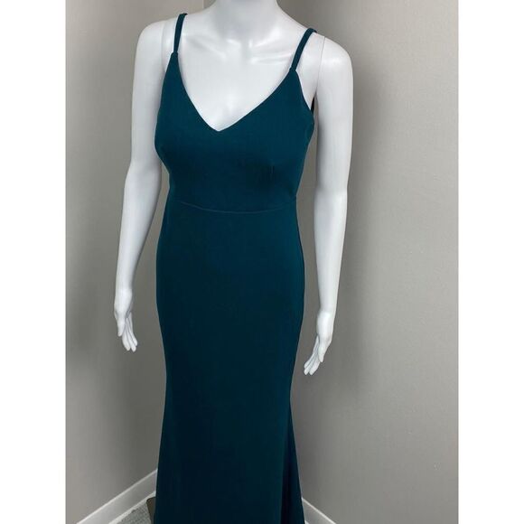Lulu's Moments Of Bliss Backless Mermaid Maxi Dress Womens Small Green BO0546 - Picture 2 of 9